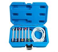Silicone Hose Valve Brake Bleeder Tool Set 1 2 Meter with Multiple Socket Wrenches for Automotive Brake Fluid Replacement (7pcs set)