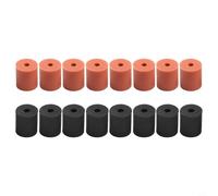 Silicone Hot Bed Leveling for 3D Printers - 16-Piece Set (8 Black + 8 Orange), 18 mm x 16 mm Dampers with 4 mm Inner Hole,