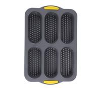 Silicone Hot Dog Bun Mould Baking Tray Non Stick Bread Six Cavity | Easy Demoulding, Food Grade Bpa Free Silicone, Smooth Surface, Suitable for Mini Baguette Dough, Sandwich Rolls and Meal