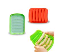 Silicone Hot Dog Mold with Oil Brush,Non-Stick Flexible Hotdog Maker Mold, 6-Cavity Baking Cooking Steaming Container - Create Homemade Sausages with Ease Ideal for Kitchen Baking and Grilling