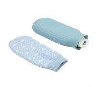 Silicone Hot Water Bottle 550 ml with Knitted Cover, Microwave and Fridge Safe, Leak-Proof Screw Cap, Wide Opening for Hot and Cold Therapy, Pink (Blue)