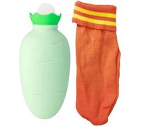 Silicone Hot Water Bottle Convenient to Carry Suitable for Seniors and Children Provides Warmth and Doubles as a Decorative Item Winter Frost Protection and Heat Retention(Green,B)