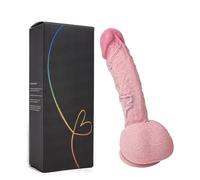 Silicone Huge Dildo Realistic Thick Large Penis Anal G spot Sex Toy for Women and Men (M)
