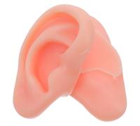 Silicone Human Ear Model Pair Left and Right Display for Piercing Practice | Reusable Anatomy Teaching Aid, Pale Skin Tone Lifelike Texture, Suitable for Cosplayers and Makeup Artists