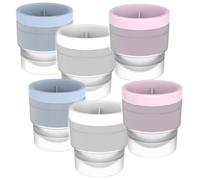 Silicone Ice Ball Mould, Large 2.4 Inch Ice Sphere Maker Moulds for Whisky, Cocktails and Soft Drinks, Leakproof Stackable Ice Cube Trays for Freezer, Space Saving Design (6PCS)