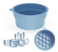 Silicone Ice Bath for Face and Drink, Collapsible Cryotherapy Bowl with Built-in Tray, Facial Ice Roller Alternative for Pore Tightening, Reducing (Purple)