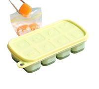 Silicone Ice Bays 8 Cavity Portable Ice Cube Molds Square Ice Cube Mold Reusable Freezer Ice Trays with Lids Ice Cube