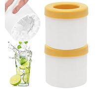 Silicone Ice Bucket,Cube Moulds TAIZER 2PCS Silicone Ice Bucket Maker Ice Cube Tray with Lid Small Ice Cube Tray Ice Lattice Ice Cube Mold Ice Trays Cylinder Ice Storage Box