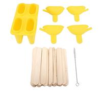 Silicone Ice Cream Mold, Ice Pop Maker with 50 Sticks, DIY Portable Freezer Pop Mold for Homemade Ice Cream, Sorbet and Juice Pops for Kids and Family (Yellow)