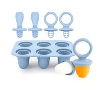 Silicone Ice Cream Mold with Stick 4 Handles for Baby Popsicle, Easy Release Reusable Ice Cream Molds for Little Hands
