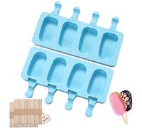 Silicone Ice Cream Mould,Pop Ice Lolly Mold Maker Silicone Bar Mold,Cake Moulds,DIY Ice Cream Stick Chocolate Frozen Dessert Popsicle Tray Home Kitchen Tools Pan with 100pcs Wooden Sticks (2Pcs)
