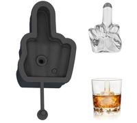 Silicone Ice Cube Molds Middle Finger Easy-Release Leak-Proof Reusable Ice Cubes Cube Molds Ideal for Whiskey, Cocktails, Coffee Funny Middle Finger Gifts (Black)..