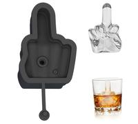 Silicone Ice Cube Molds Middle Finger Easy-Release Leak-Proof Reusable Ice Cubes Cube Molds Ideal for Whiskey, Cocktails, Coffee Funny Middle Finger Gifts (Black)