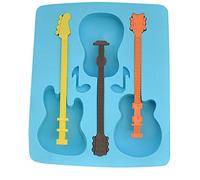 Silicone Ice Cube Moulds Music Guitar Tray Silicone Ice Celebration Concert Chocolate Kitchen， Dining & Bar Novelty Cube Tray (Blue, One Size)