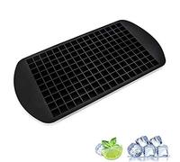 Silicone Ice Cube Tray, 160 Small Square ice Cubes Molds Reusable Flexible Safe Mini , Suitable for Freezer Baby Food Water Whiskey Cocktails Milk Juice Chocolate (Black)