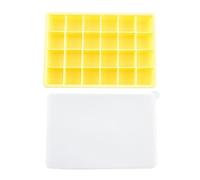 Silicone Ice Cube Tray 24 Grid Silicone Ice Cube Mold Big Square Tray Maker Bar Pub Wine Blocks(Yellow Pro,1Pcs)