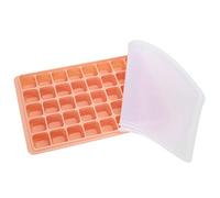 Silicone Ice Cube Tray 40 Cavity Reusable BPA Flexible Non Stick Ice Molds with Lid Heat Resistant for Cocktail Home Kitchen Bar Restaurant 22x14x3cm (Black) (Dark Green) (Sunset Orange)