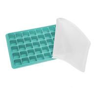 Silicone Ice Cube Tray 40 Cavity Reusable BPA Flexible Non Stick Ice Molds with Lid Heat Resistant for Cocktail Home Kitchen Bar Restaurant 22x14x3cm (Black) (Dark Green) (Sunset Orange) (Copper
