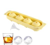 Silicone Ice Cube Tray - 9.65 x 2.17 Inch Round Ice Mould, Cocktail Ice Maker - Formation of Four Cube Balls with Cavities | Advanced Production Kitchen for Bar Aid Device for Home Party Drinks