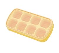 Silicone Ice Cube Tray Easy Release Flexible 8 Ice Cube Trays Square Ice Trays with Removable Lid for Freezer Cocktail Whisky Premium Food Grade Safe Non (Lemon Yellow)