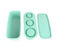 Silicone Ice Cube Tray Easy Release Ice Cube Maker with Spill Resistant Lid for Cocktail Tea Coffee Large Cylinder Ice Cubes for 30oz 40oz Cups Reusable Non Stick BPA Durable (Cyan)