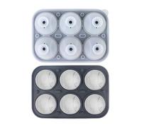 Silicone Ice Cube Tray, Flexible Baseball Mould, Easy Release and Removal, 6 Compartments, Cocktail Ice Cube Maker Tray for Whiskey, Coffee, Beer, Cold Drinks, Soft Drinks, Holidays, Father