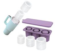 Silicone Ice Cube Tray for Stanley, Reusable Ice Cube Tray and Mold for 30-40oz Tumblers, Silicone Ice Cube Trays with Lid for Freezer Drinks Coffee Whiskey(Purple)