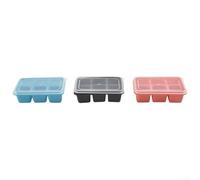 Silicone Ice Cube Tray Set of 3 - Large 6-Cavity Mold Having Lid Food-Grade Bpa-Free Pp Soft Silicone Simple Release Stackable for Home Kitchen Bar Use