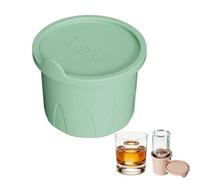 Silicone Ice Cube Tray with Leakproof Lid, Hollow Cylinder Ice Mold, Easy Release Reusable Ice Maker for Freezer, Stackable Ice Blocks for Cocktails, Long Drinks, Whiskey, Iced Coffee (Green, 1st)