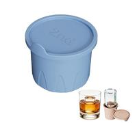 Silicone Ice Cube Tray with Leakproof Lid, Hollow Cylinder Ice Mold, Easy Release Reusable Ice Maker for Freezer, Stackable Ice Blocks for Cocktails, Long Drinks, Whiskey, Iced Coffee (Blue, 2st)