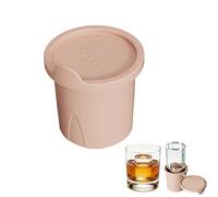 Silicone Ice Cube Tray with Leakproof Lid, Hollow Cylinder Ice Mold, Easy Release Reusable Ice Maker for Freezer, Stackable Ice Blocks for Cocktails, Long Drinks, Whiskey, Iced Coffee (Pink, 2st)