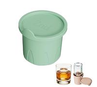 Silicone Ice Cube Tray with Leakproof Lid, Hollow Cylinder Ice Mold, Easy Release Reusable Ice Maker for Freezer, Stackable Ice Blocks for Cocktails, Long Drinks, Whiskey, Iced Coffee (Green, 2st)