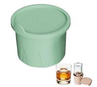 Silicone Ice Cube Tray with Leakproof Lid, Hollow Cylinder Ice Mold, Easy Release Reusable Ice Maker for Freezer, Stackable Ice Blocks for Cocktails, Long Drinks, Whiskey, Iced Coffee (Green, 3st)