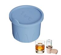 Silicone Ice Cube Tray with Leakproof Lid, Hollow Cylinder Ice Mold, Easy Release Reusable Ice Maker for Freezer, Stackable Ice Blocks for Cocktails, Long Drinks, Whiskey, Iced Coffee (Blue, 1st)