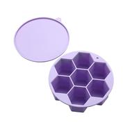 Silicone Ice Cube Tray with Lid, 7 Large Honeycomb Cells, 16.8 cm, Easy Release (Purple)
