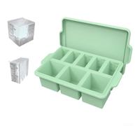 Silicone Ice Cube Tray with Lid and Steel Ring, 8 Cavity Large Square for mold for Quick Freezing(green)