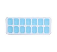 Silicone Ice Cube Tray with Lid, Food Grade Plastic 25x9.5cm - Flexible, Stackable Design for Clean, Odorless Ice Cubes, Perfect for Cocktails and Beverage Cooling (Blue)