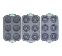 Silicone Ice Cube Tray, Wreath Mould, Non-Stick Baking Mould for Ice Cubes, Pack of 3 Silicone Ice Cube Trays, for Kitchen, Drinks, Doughnuts, Soap, Chocolate, Pastries, DIY Baking, Holiday