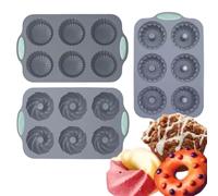 Silicone Ice Cube Tray, Wreath-shaped Building Block Mould, Pack of 3 Ice Cube Trays, for Drinks, Cocktail, Doughnuts, Soap, Chocolate, Pastry, DIY Bakery, Holidays, Christmas, Party, Celebration, Ev