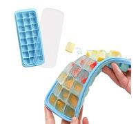 Silicone Ice Cube Trays, 24-Cavity Square Ice Cube Trays with Non-Spill Lids, Flexible Silicone ice Tray Moulds, Easy-Release & BPA Free, ice Cubes Maker for Whiskey, Cocktails and Drink