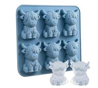 Silicone Ice-Cube Trays - 3D Highland-Cow, Eye-Catching Element, Ice Molds, Flexible Mould | IcesCube Molds for Summer Gatherings, Grill Events, Outdoor Picnics, Camping Trips