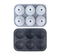 Silicone Ice Cube Trays for Freezer, Flexible Baseball Mould, Easy Release and Removal, 6 Compartments, Cocktail Ice Cube Maker Tray, for Beer, Coffee, Cold Drinks and Drinks, Picnics, Fe