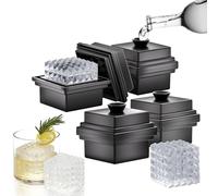 Silicone Ice Cube Trays with Funnel Lid, Large Ice Cube Mould, Ice Tray Easy Release, 5.3cm Slow Melting Big Ice Cubes Perfect for Whiskey, Cocktail and Any DIY Drink (4)