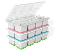 Silicone Ice Cube Trays with Lid - Large Square Whiskey Ice Molds for Cocktails, Old Fashioned & Smoothies - 3 Pack Easy Release BPA-Free Ice Cube Molds for Freezer, Drinks & Food Prep(Color)