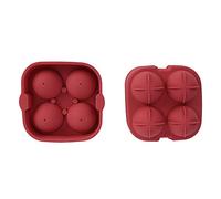 Silicone Ice Cubes Mold Tray for Home Bar Party Cocktail Use with Fun DIY Experience (Watermelon Red 4-Ball 60mm)