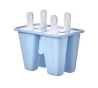 Silicone Ice Lolly and Popsicle Mould: Versatile Ice Cream, Yogurt and Frozen Treat Maker (Blue-4 Hole)