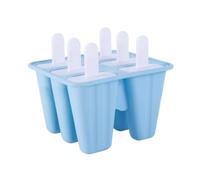 Silicone Ice Lolly and Popsicle Mould: Versatile Ice Cream, Yogurt and Frozen Treat Maker (Blue-6 Hole)