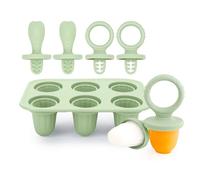 Silicone Ice Lolly Mould,Mini Ice Lollies Moulds with Teething Sticks for Kids Little Hands 6X 17ml Baby Ice Lolly Moulds BPA Free Freezer & Dishwasher Safe for Kids Toddlers (Green)