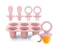 Silicone Ice Lolly Mould,Mini Ice Lollies Moulds with Teething Sticks for Kids Little Hands 6X 17ml Baby Ice Lolly Moulds BPA Free Freezer & Dishwasher Safe for Kids Toddlers (Pink)