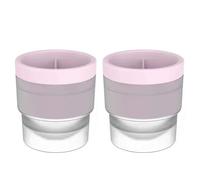 Silicone Ice Maker Food Grade Sphere Ice hockey Stackable Slow Melting DIY For Drink Home Bar (Pink)